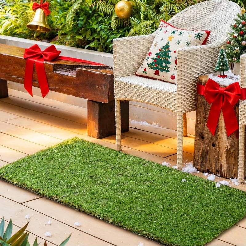 XLX TURF 2FTX6FT Artificial Turf Runner Rug Indoor Outdoor Christmas Floor Decor, Low Pile Realistic Narrow Fake Grass Carpet Patio Balcony Porch, Dog Fake Grass Pad - Image 1